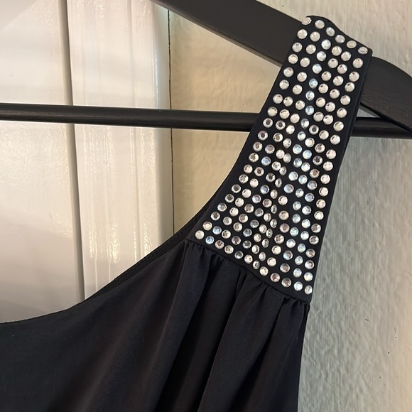 ✨ Y2K One Shoulder Embellished Mini Handkerchief Dress, Circa 2008 Size: M - Picture 3 of 17